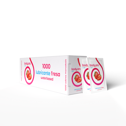 Caja 1000 Sobres lubricante waterbased sabor fresa